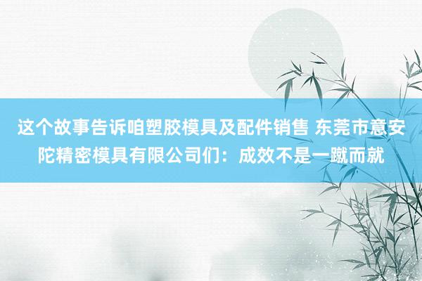 这个故事告诉咱塑胶模具及配件销售 东莞市意安陀精密模具有限公司们:成效不是一蹴而就